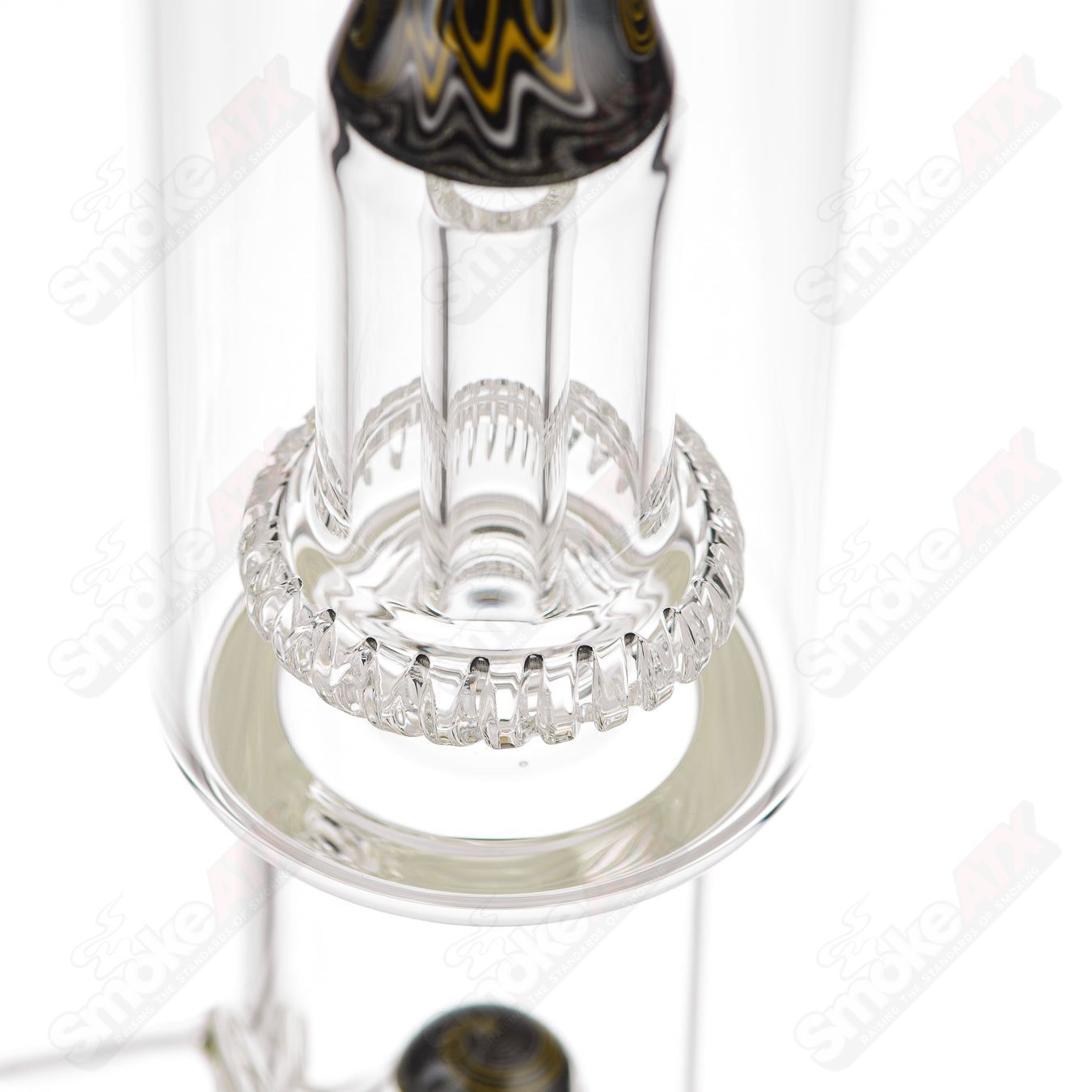 #1 18mm Full size Circ to Circ w Worked Sections Toro Glass - Smoke ATX