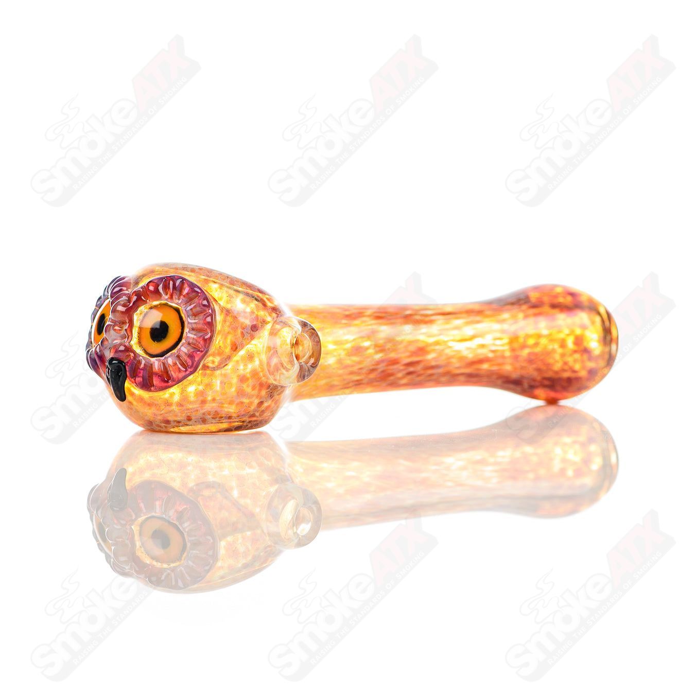 Fumed Spotted Owl Spoon Four Winds Flameworks - Smoke ATX