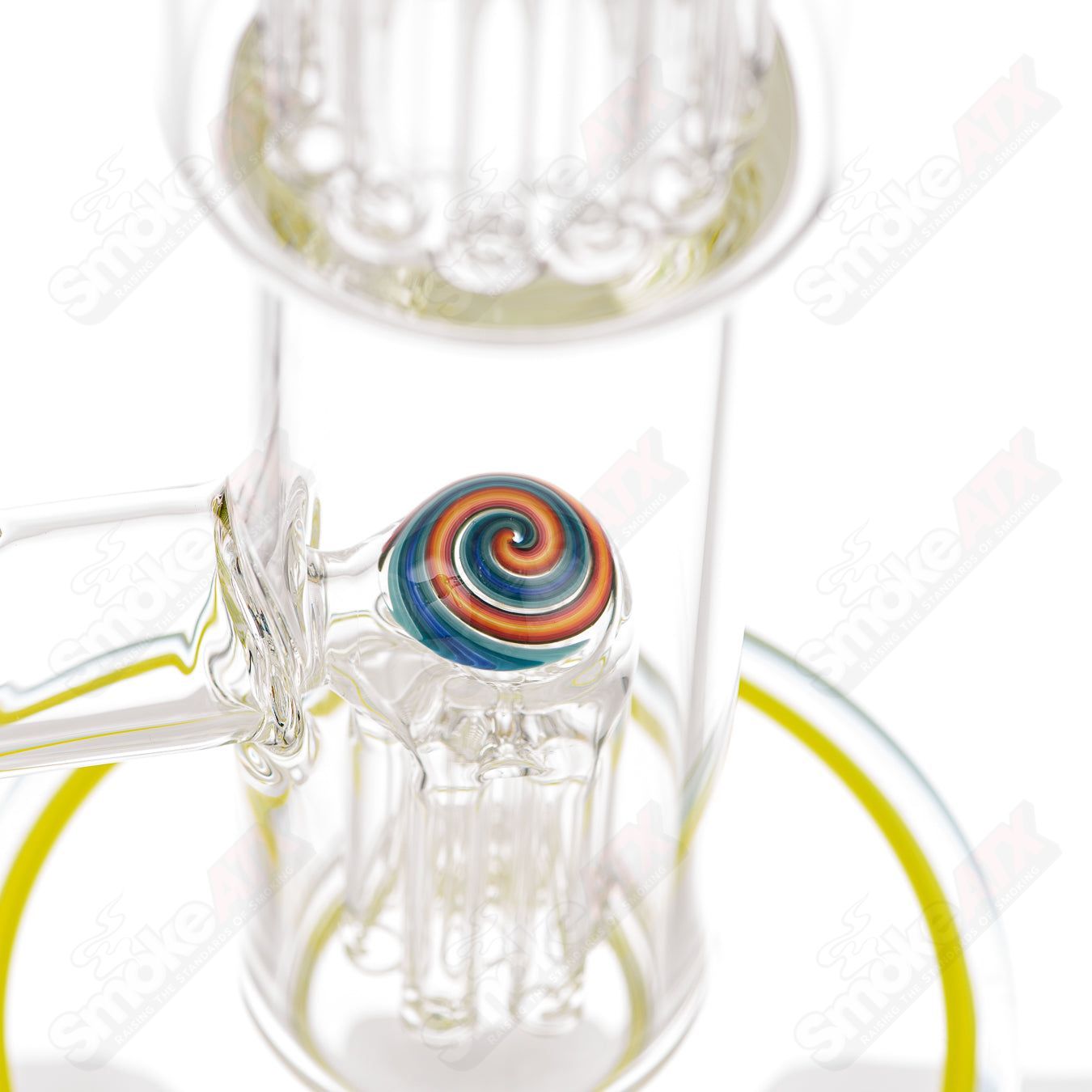 #3 18mm 7/13 Arm Perc w Worked Sections Toro Glass - Smoke ATX