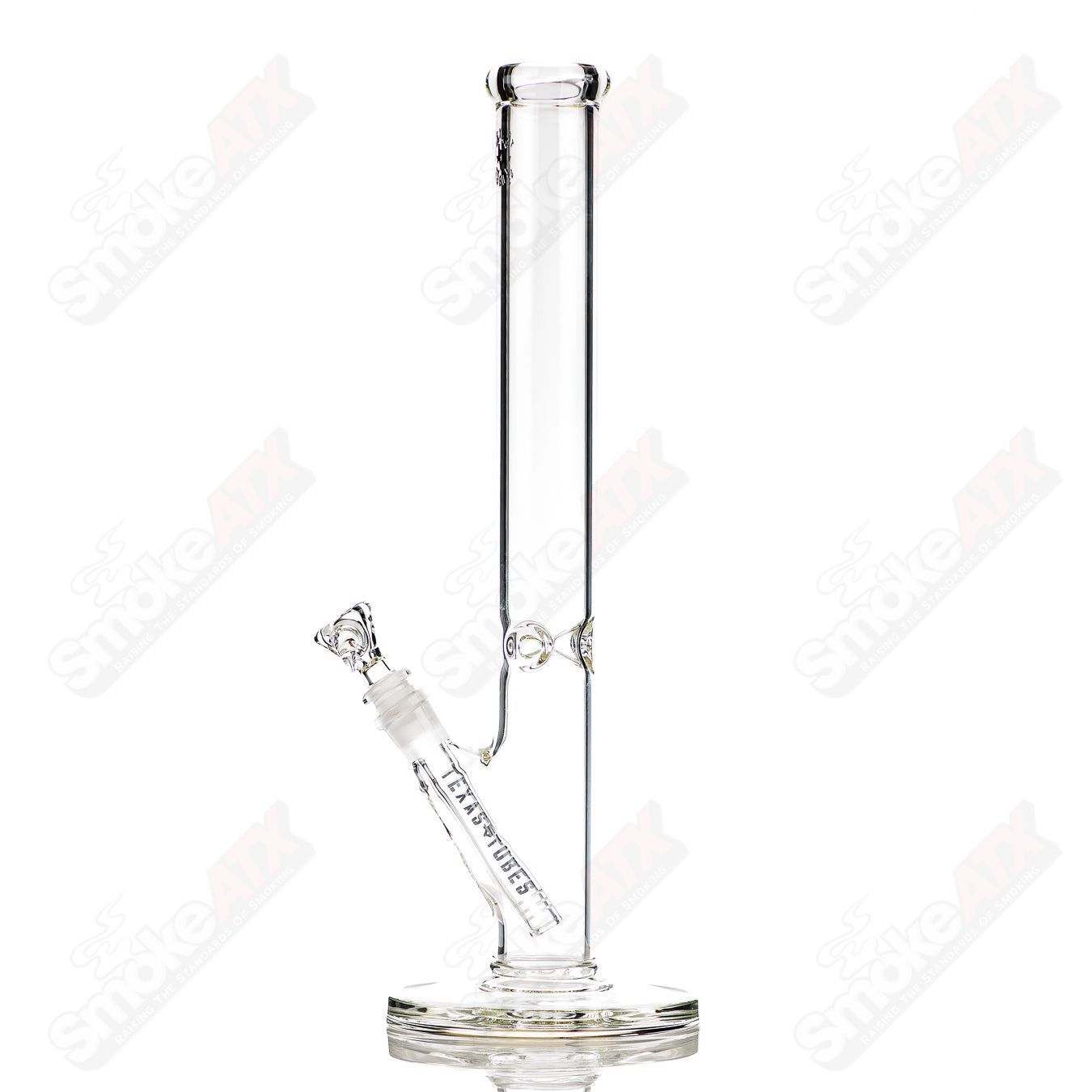 16in 14mm Clear Straight Tube Texas Tubes - Smoke ATX