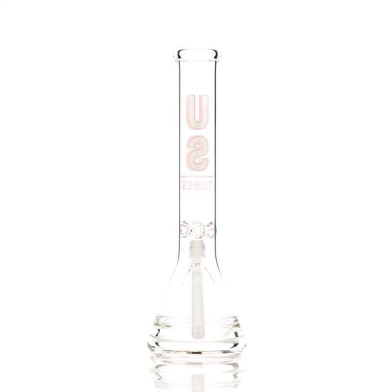 US Tubes Beaker 14" 50x5 - Constriction - Red Shadow Decal - Smoke ATX