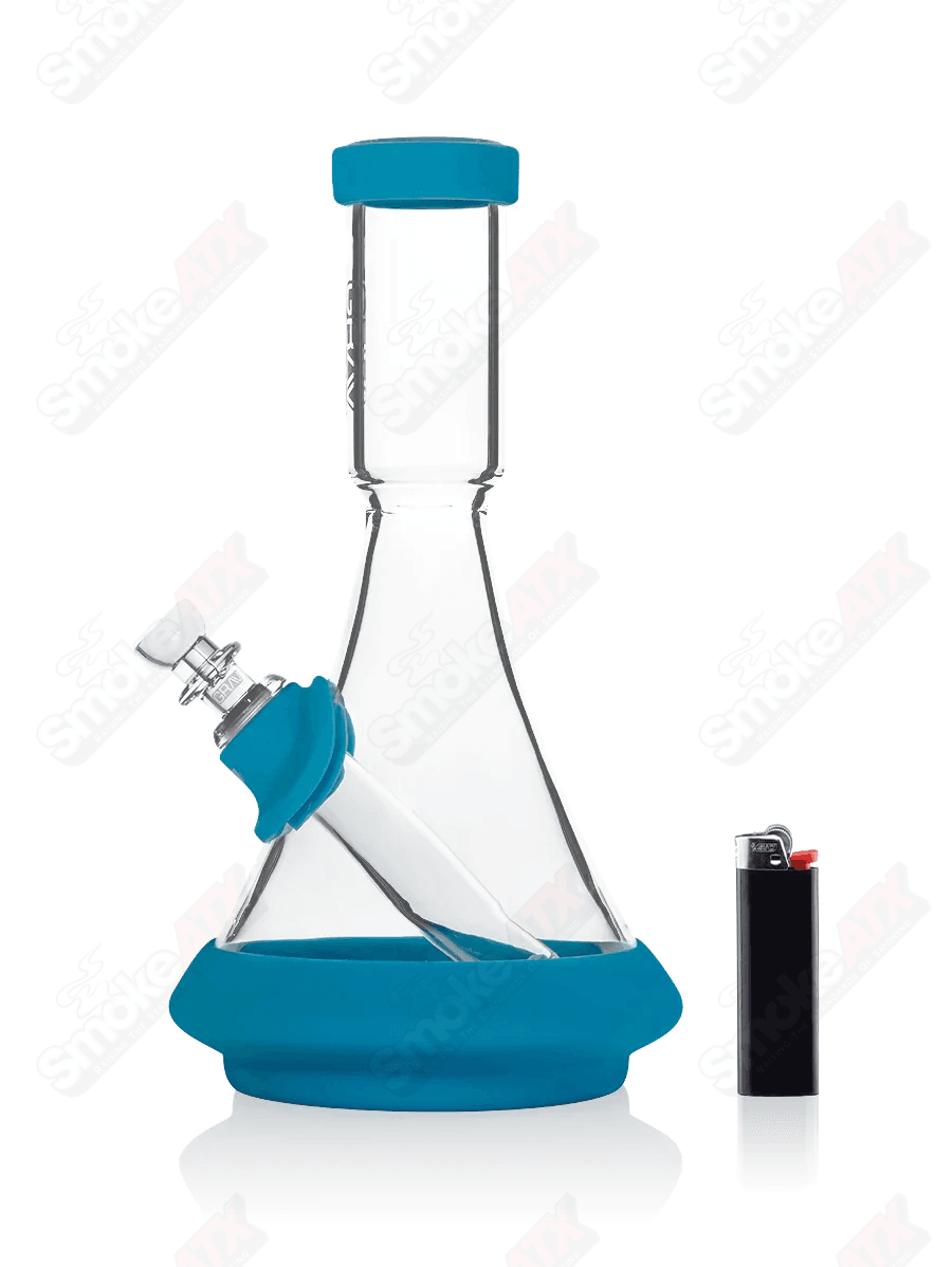 Clear/Blue Deco Beaker w Silicone Accents Grav - Smoke ATX