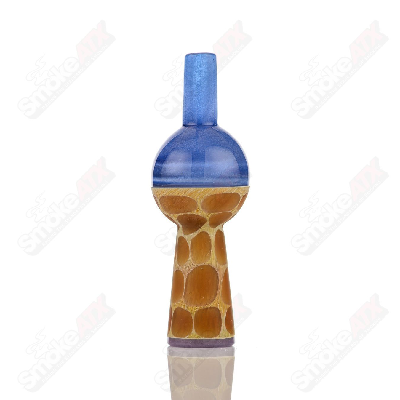 Blue Giraffe Print Bubble Cap Robertson Glass - Smoke ATX