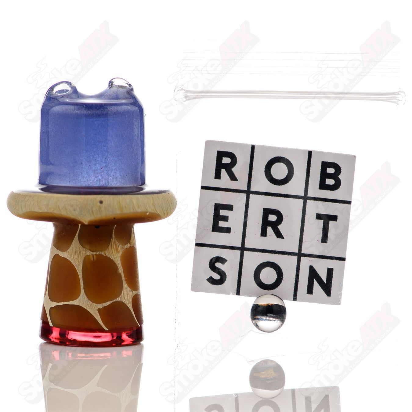 Blue Giraffe Spinner Cap w Pearl Robertson Glass - Smoke ATX