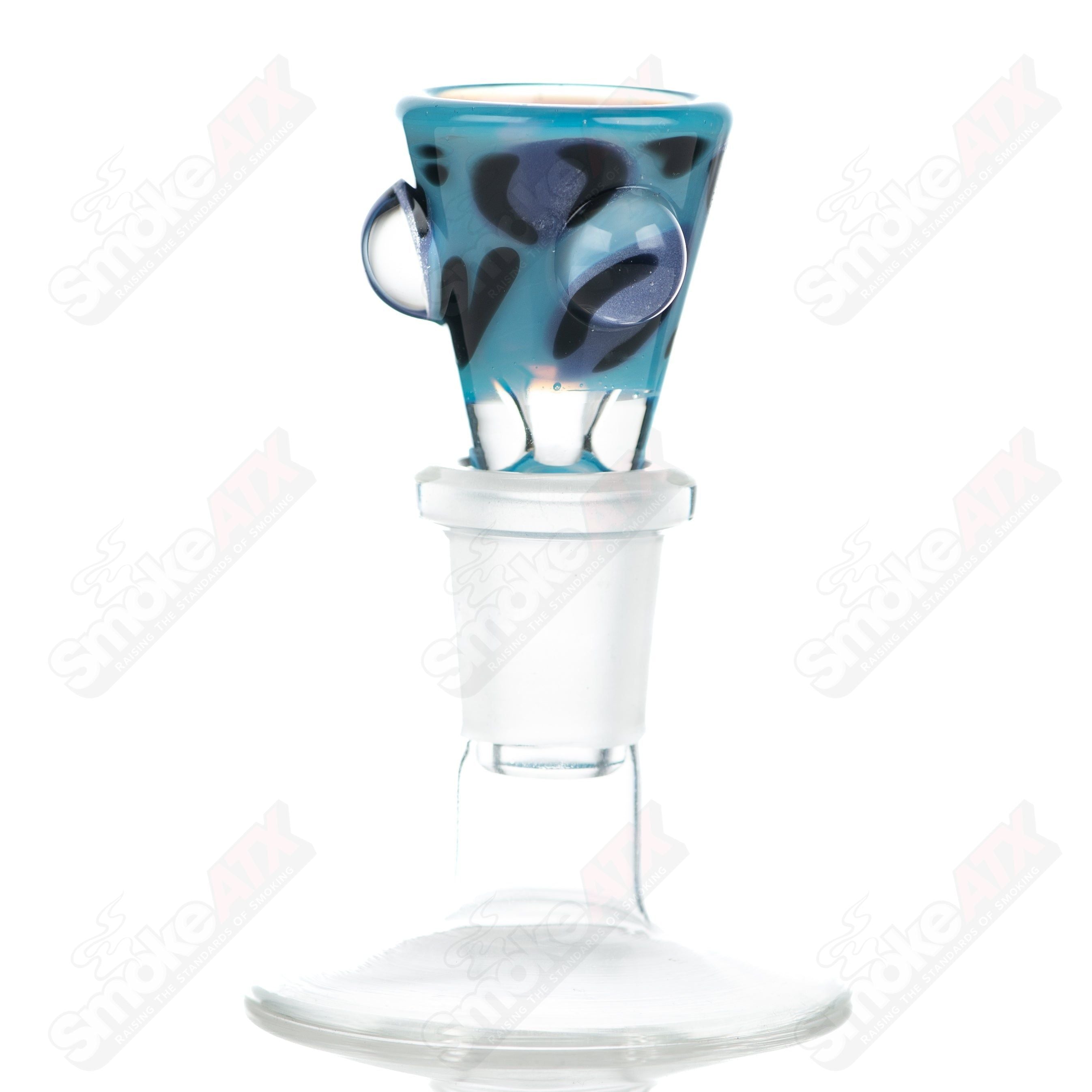 #5 14mm Leopard Print Martini Bowl w Dots Adventures In Glass Blowing - Smoke ATX