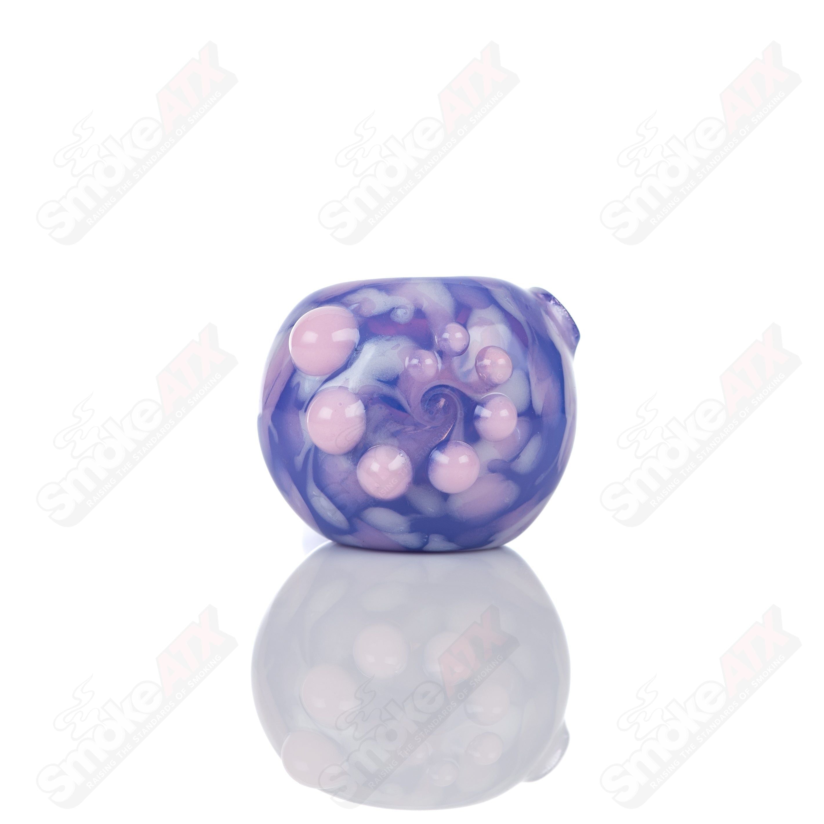 #3 Purple Splatter Spoon Pipe Adventures In Glass Blowing - Smoke ATX