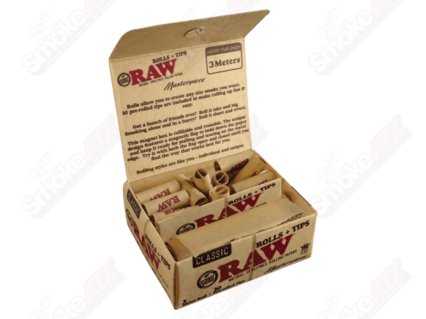 3 Meter King Size Masterpiece Roll Raw - Smoke ATX