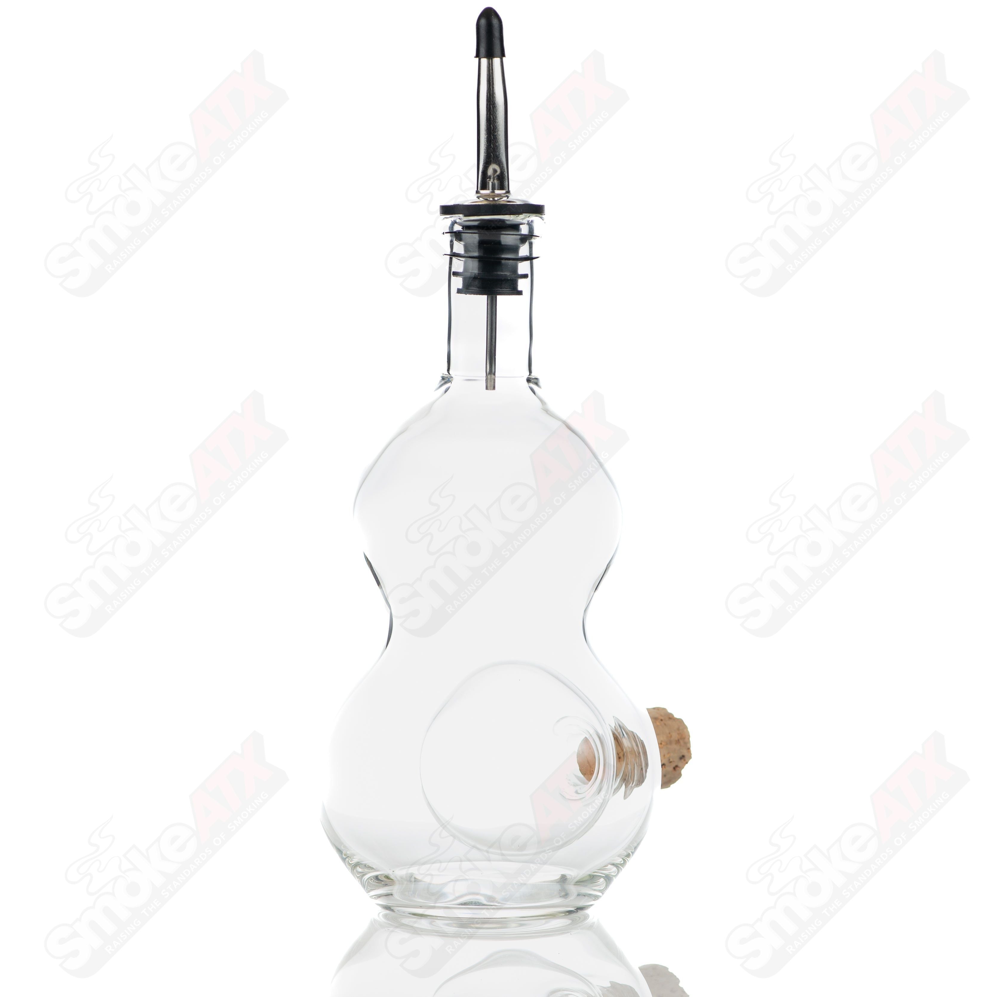 Double Chamber (Liqour Bottle/Stash Jar) Texas Hot Glass - Smoke ATX