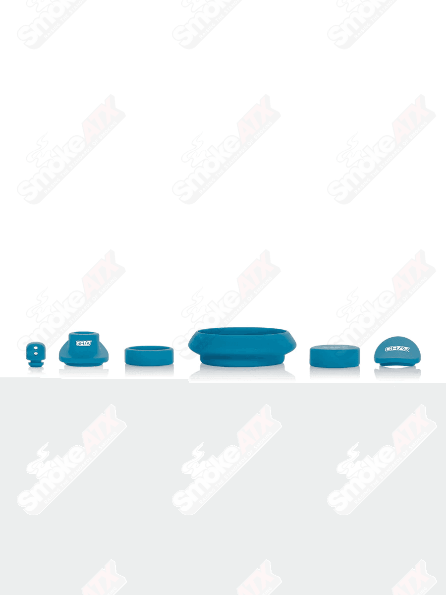 Clear/Blue Deco Beaker w Silicone Accents Grav - Smoke ATX