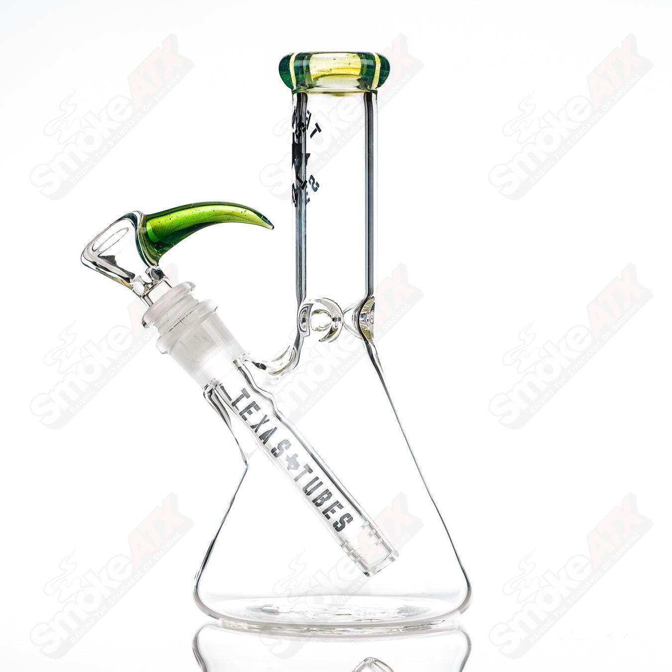 #5 14mm 8.5in Color Beaker Texas Tubes - Smoke ATX