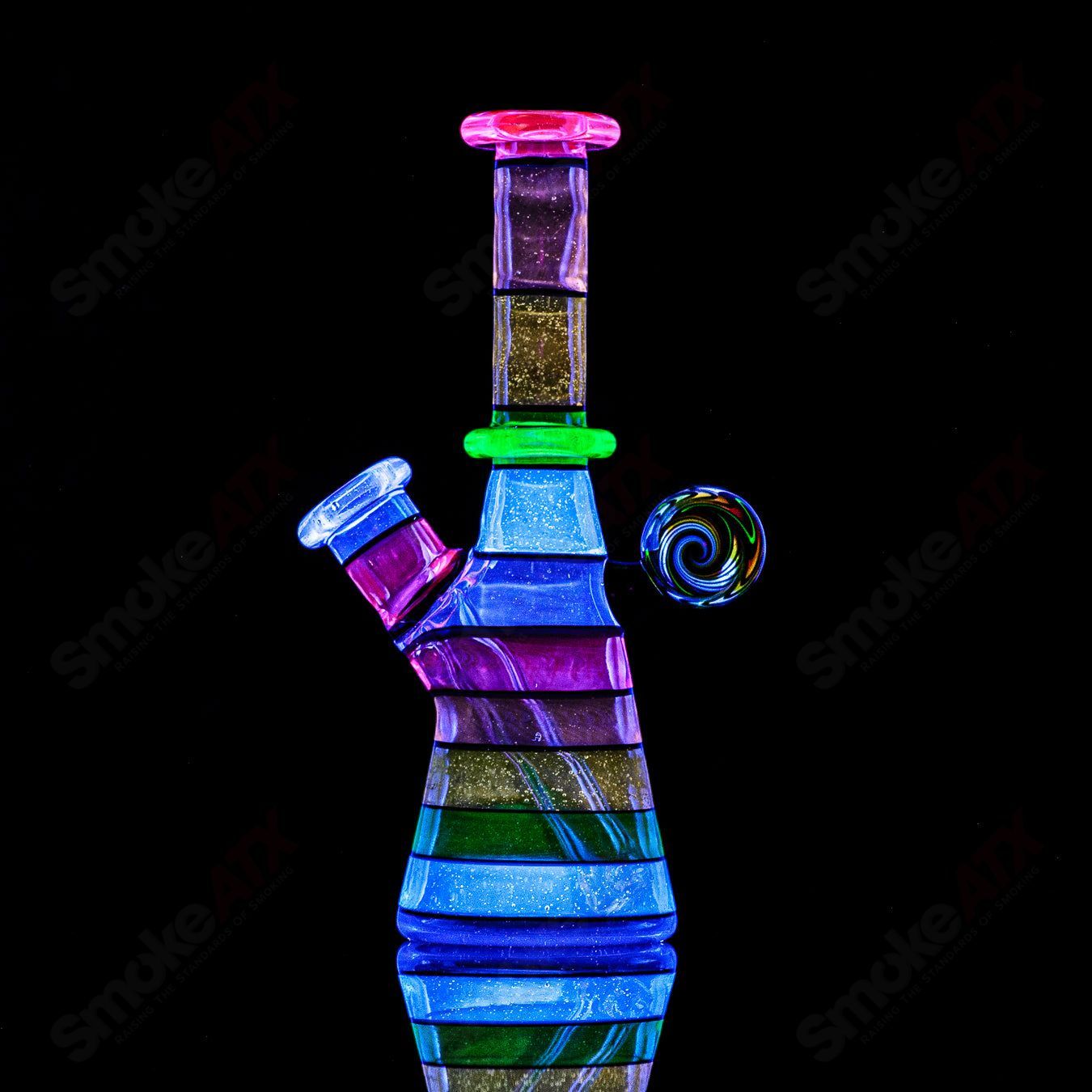 #4 14mm UV Secret Rainbow Mini Tube Dustorm Glass - Smoke ATX