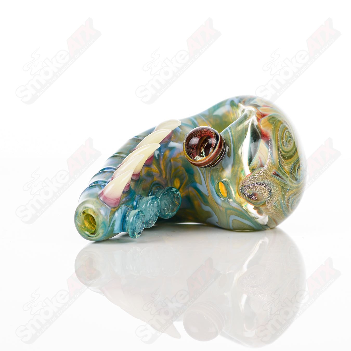 Dry Pipe (Dichroic Swirl Marble) Galactic Glass x SALT - Smoke ATX