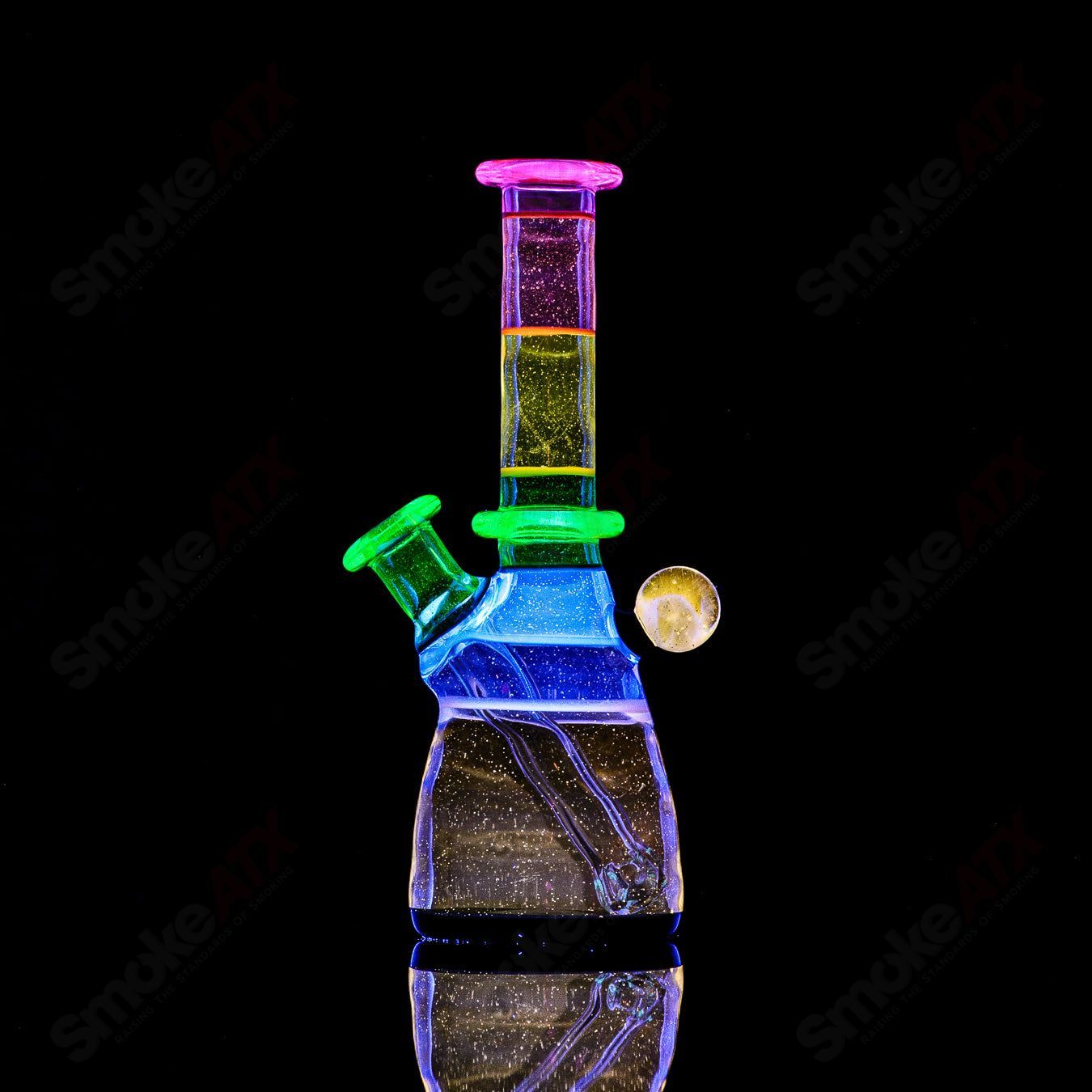 #1 10mm UV Secret Double Rainbow Tube Dustorm Glass - Smoke ATX