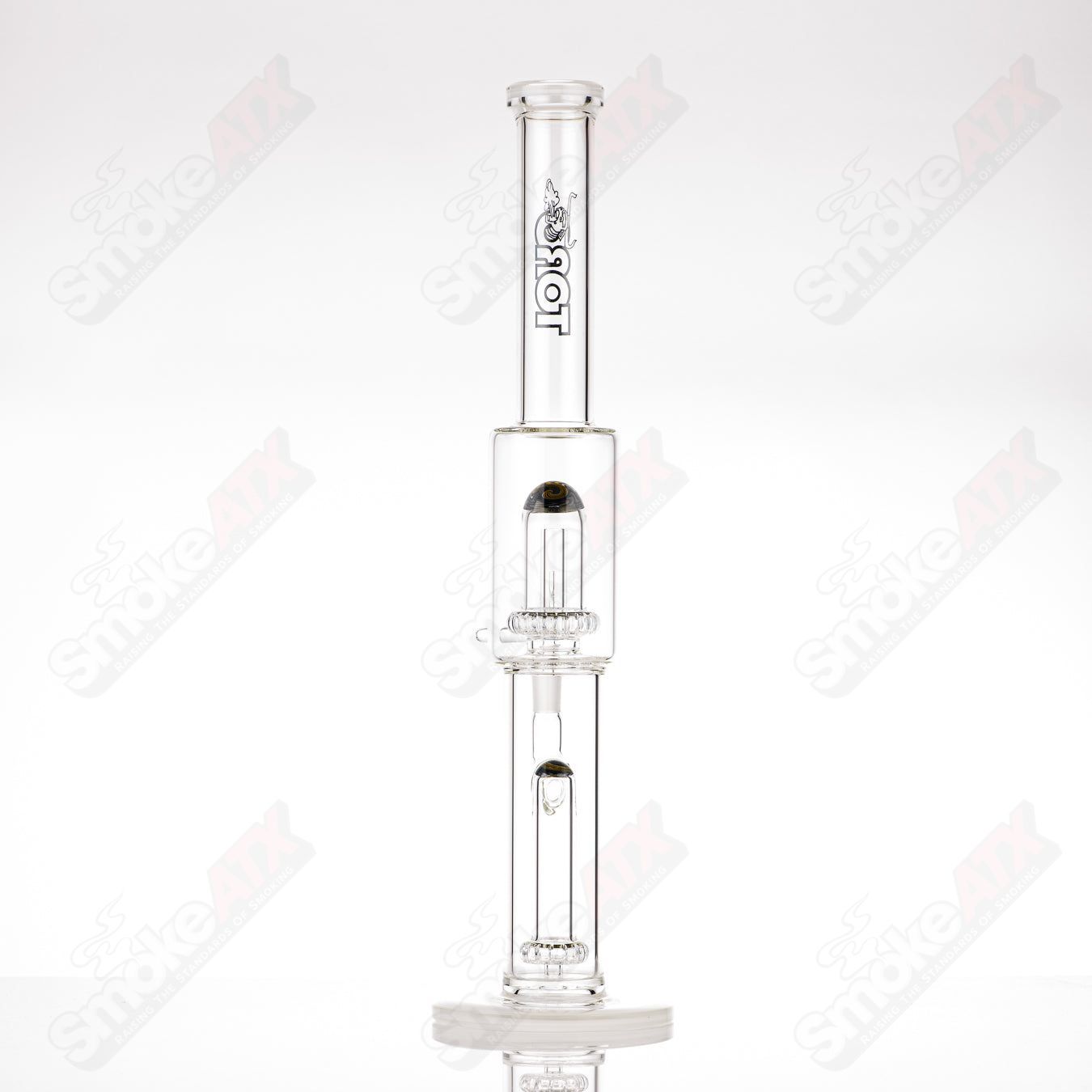 #1 18mm Full size Circ to Circ w Worked Sections Toro Glass - Smoke ATX