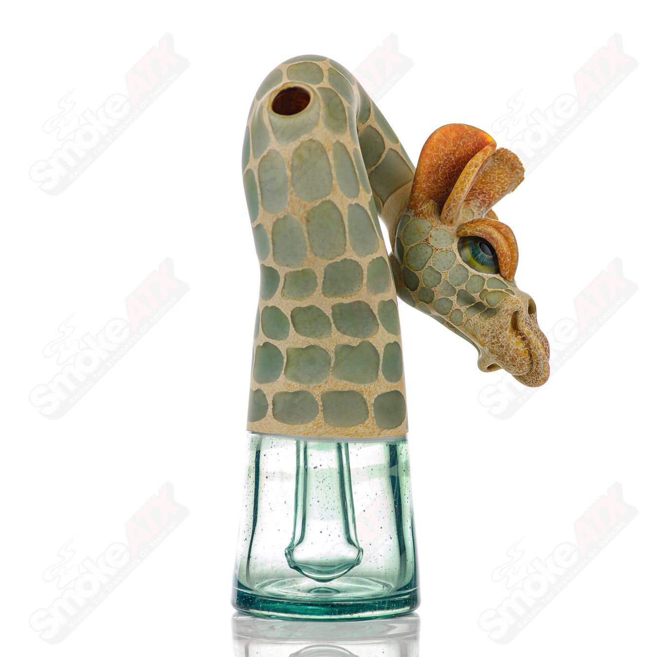 Giraffe Bent Kneck Bottle Rig Robertson Glass Atlantis - Smoke ATX