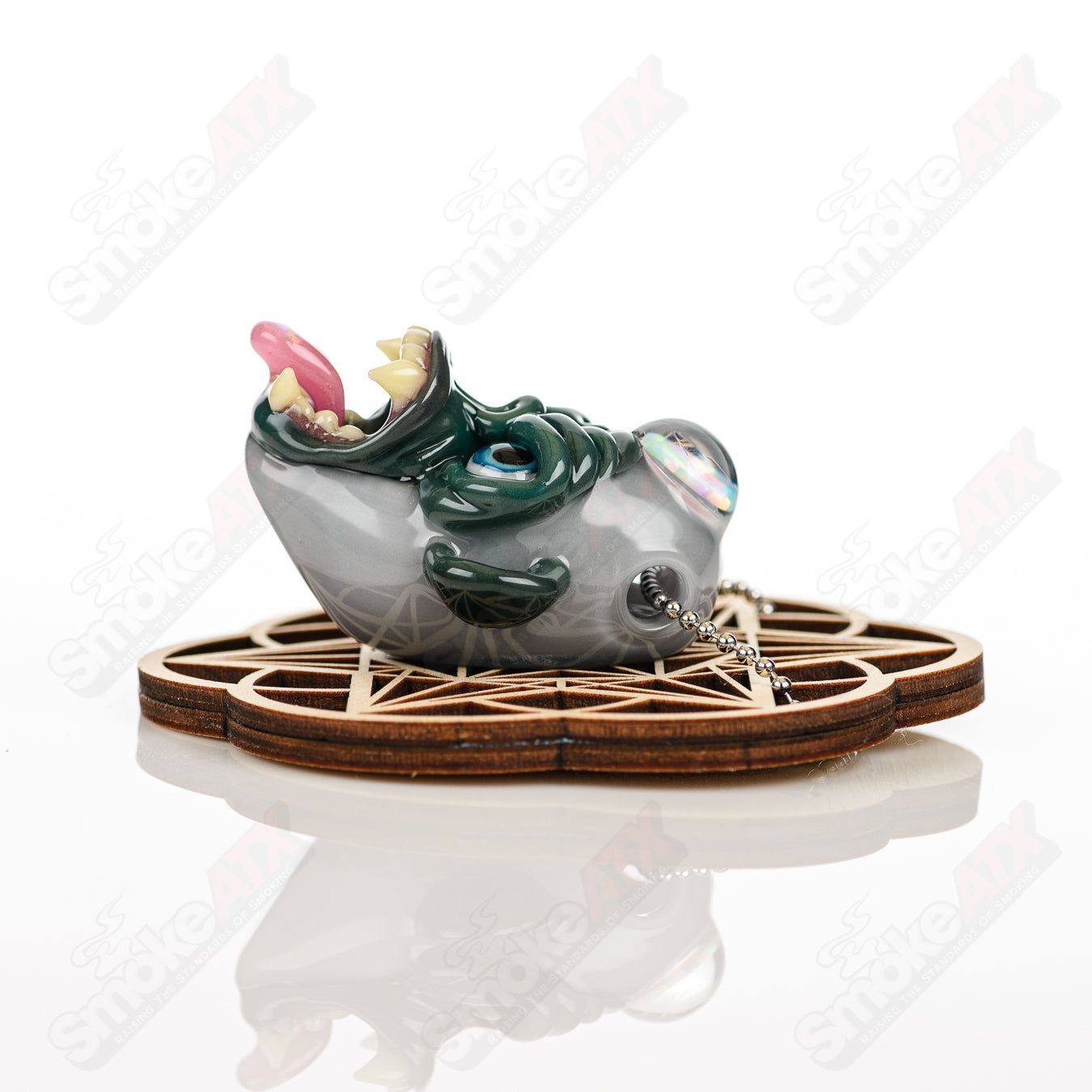 Killa Gorilla Pendant W/ Opal Accents Coyle x Firefly Glass - Smoke ATX