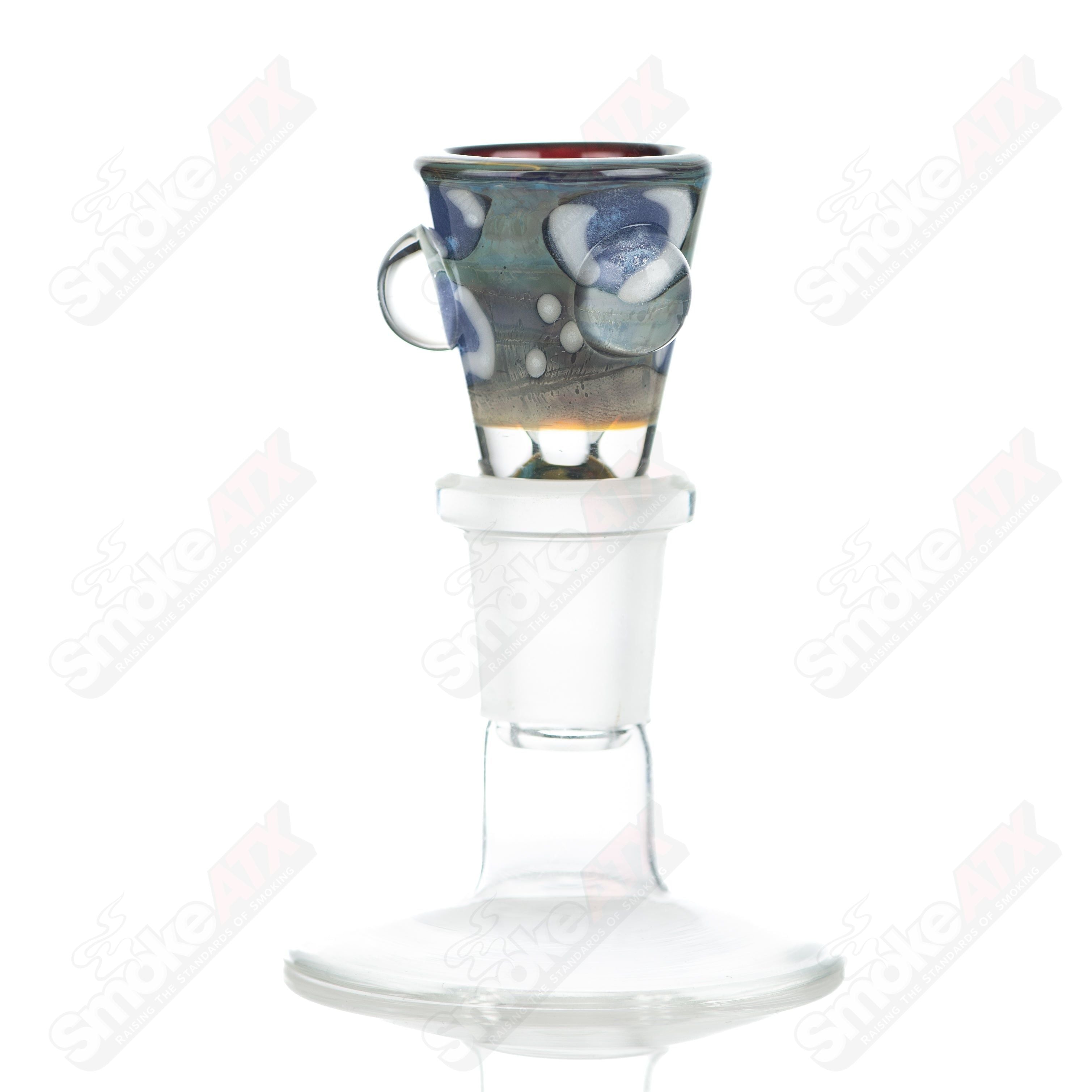 #9 14mm Leopard Print Martini Bowl w Dots Adventures In Glass Blowing - Smoke ATX