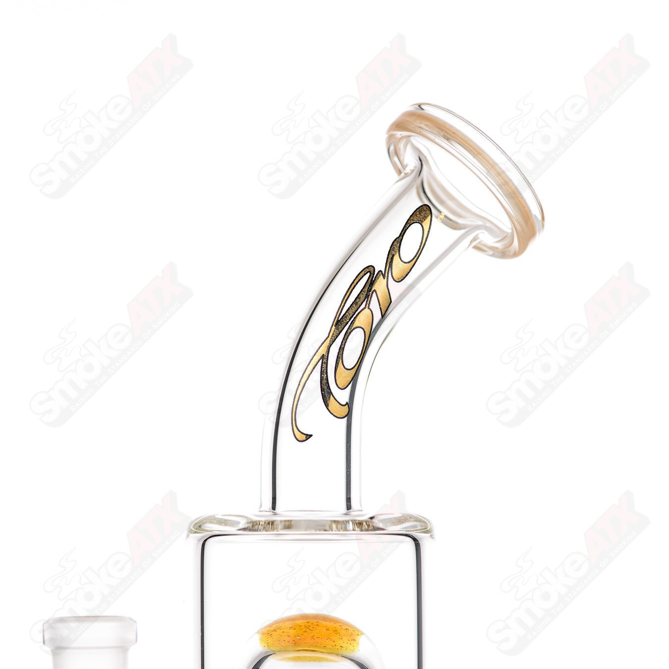 #2 10mm Double Macro 8-Arm Tree w 2 Color Accent Foot/Mouthpiece Toro Glass - Smoke ATX