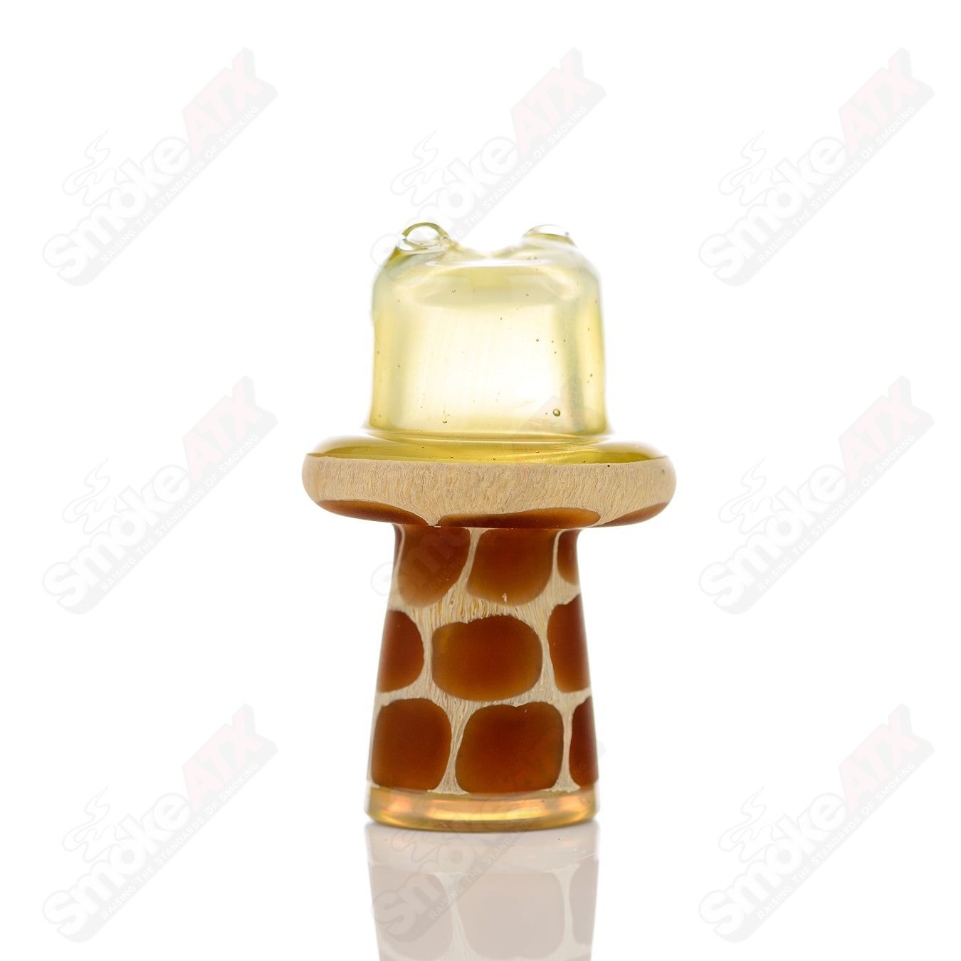 Fumed Giraffe Spinner Cap w Pearl Robertson Glass - Smoke ATX