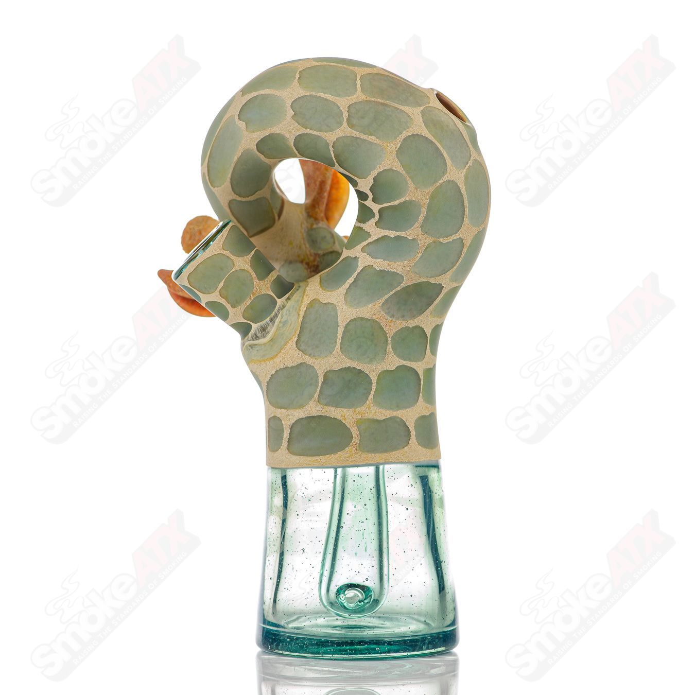 Giraffe Bent Kneck Bottle Rig Robertson Glass Atlantis - Smoke ATX