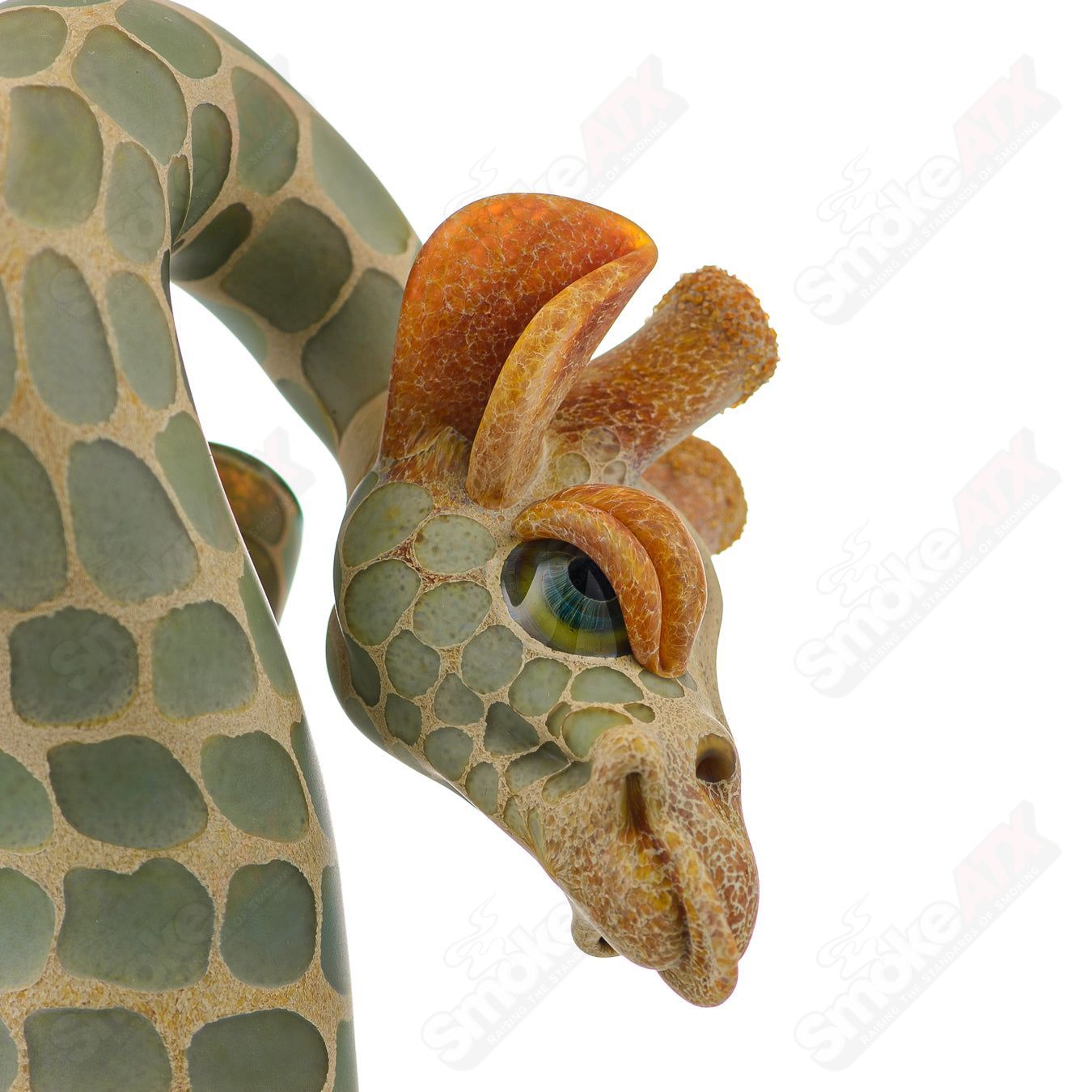 Giraffe Bent Kneck Bottle Rig Robertson Glass Atlantis - Smoke ATX
