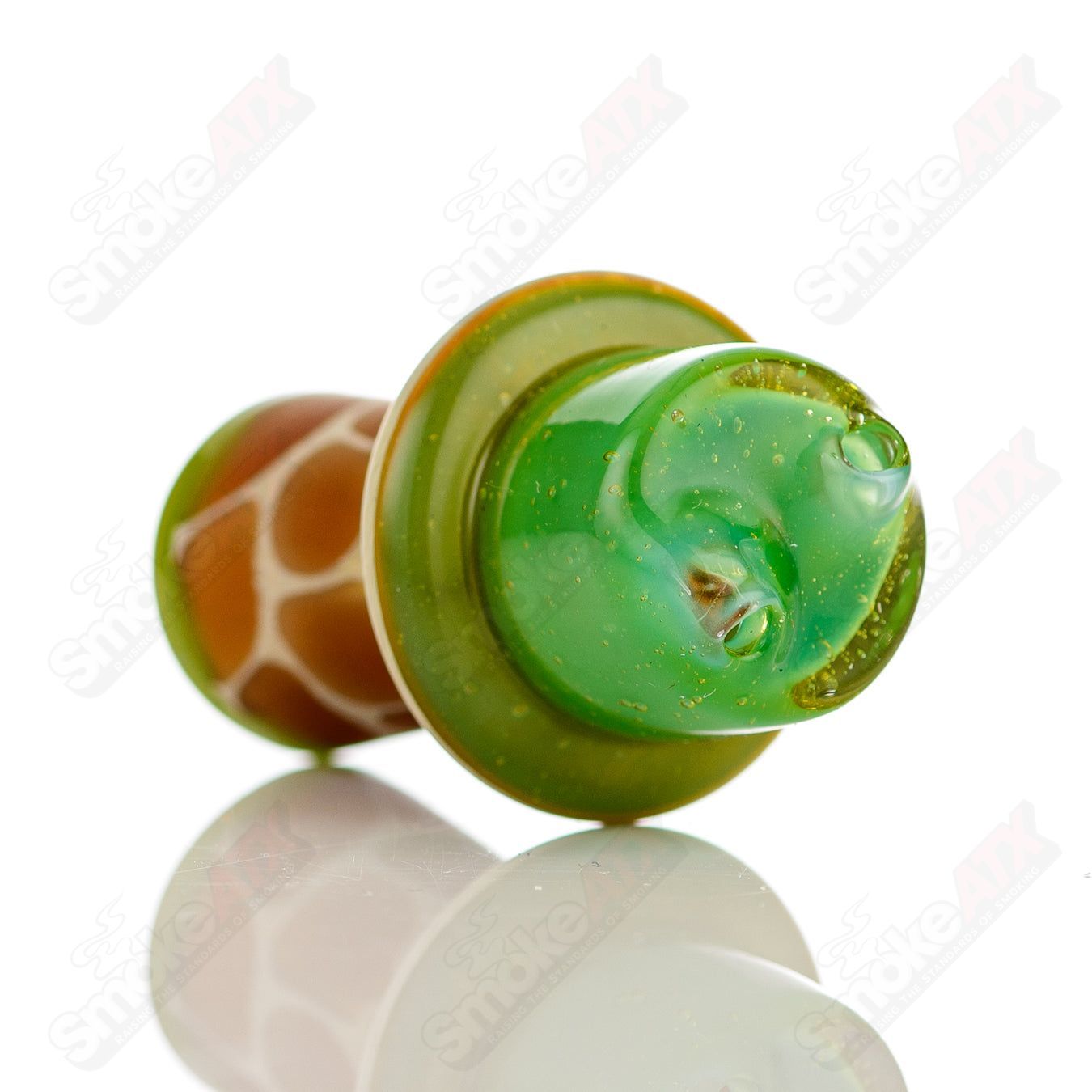 Green Giraffe Spinner Cap w Pearl Robertson Glass - Smoke ATX
