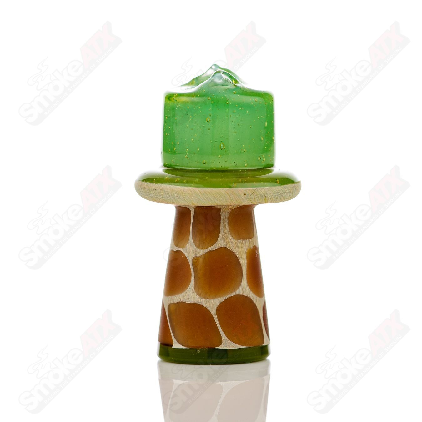 Green Giraffe Spinner Cap w Pearl Robertson Glass - Smoke ATX