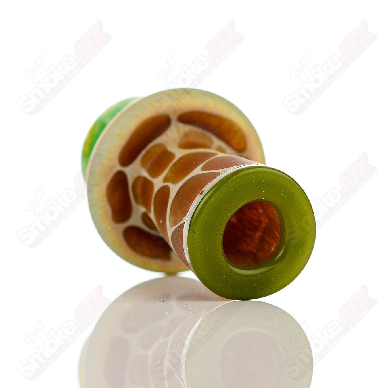 Green Giraffe Spinner Cap w Pearl Robertson Glass - Smoke ATX