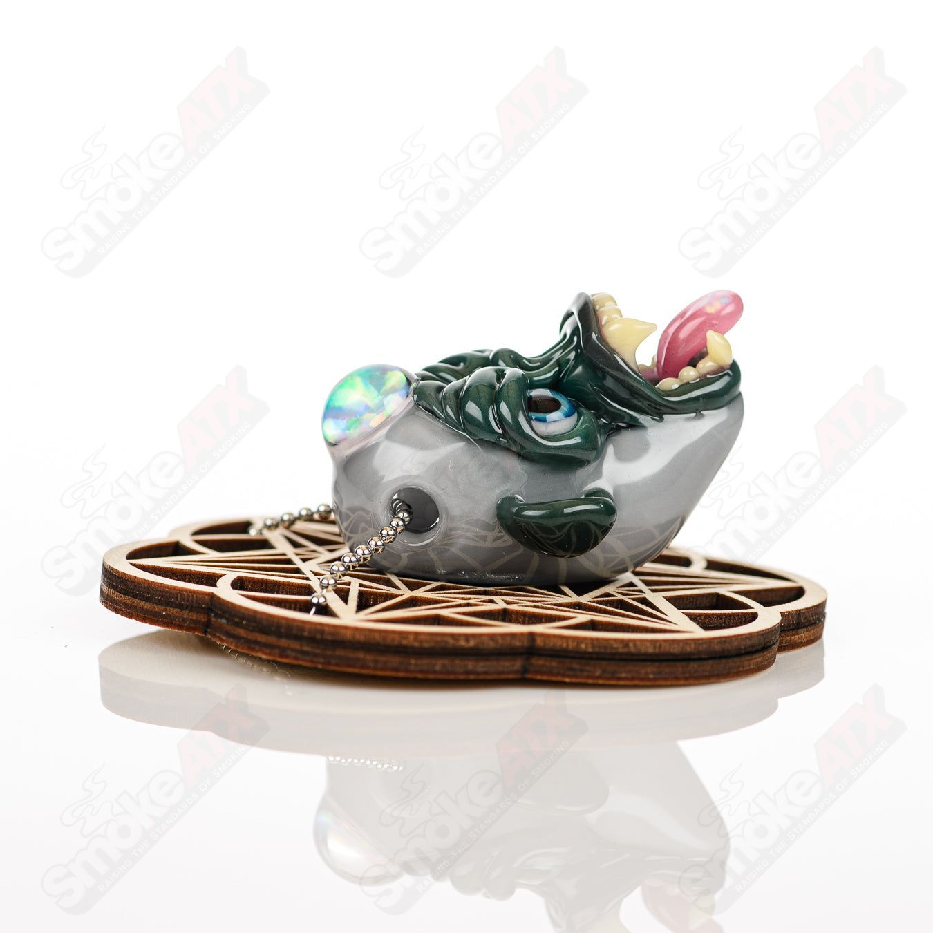 Killa Gorilla Pendant W/ Opal Accents Coyle x Firefly Glass - Smoke ATX