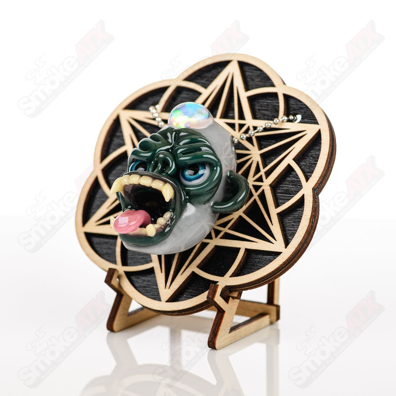 Killa Gorilla Pendant W/ Opal Accents Coyle x Firefly Glass - Smoke ATX