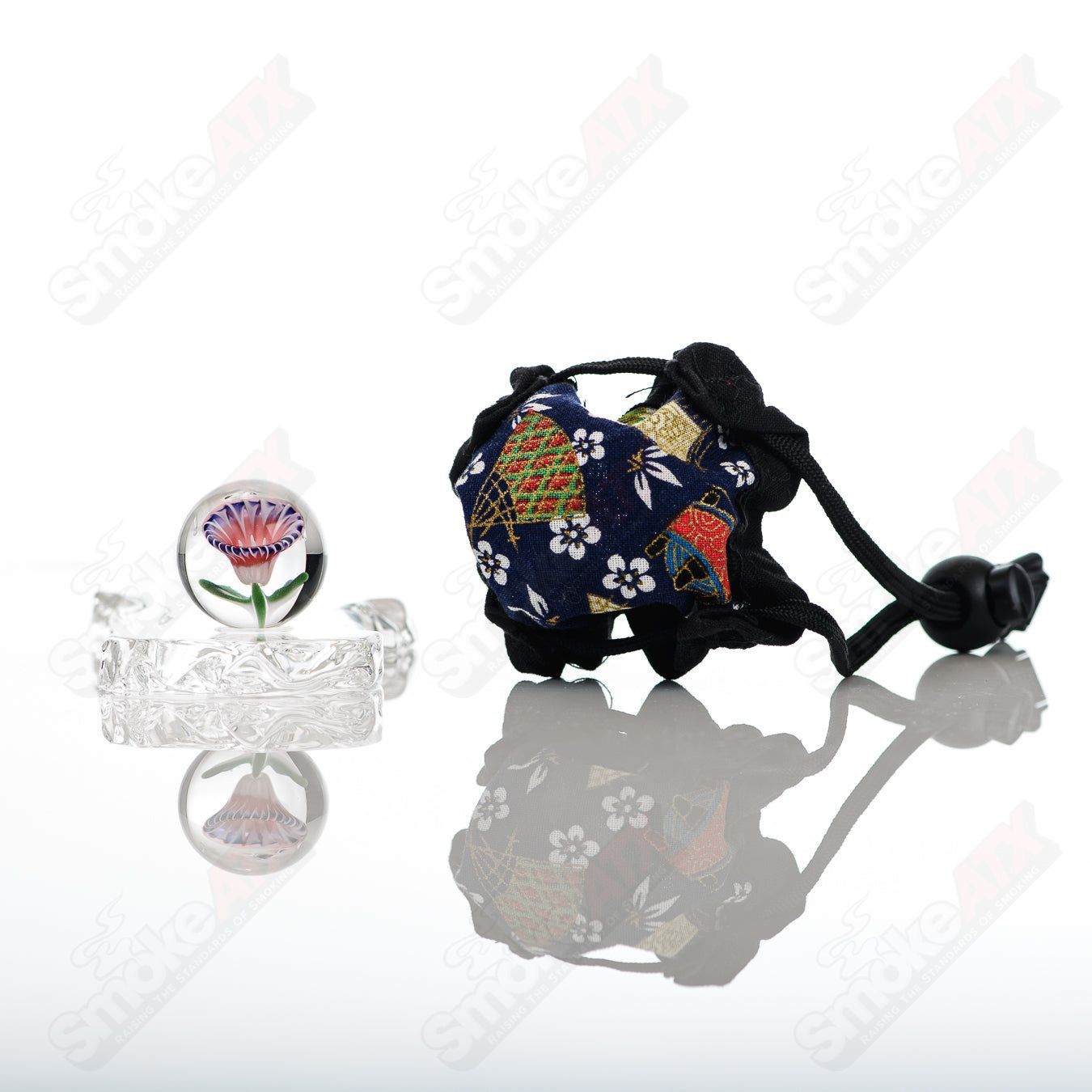 Kobuki Glass 2 Flower Topper Marble - Smoke ATX