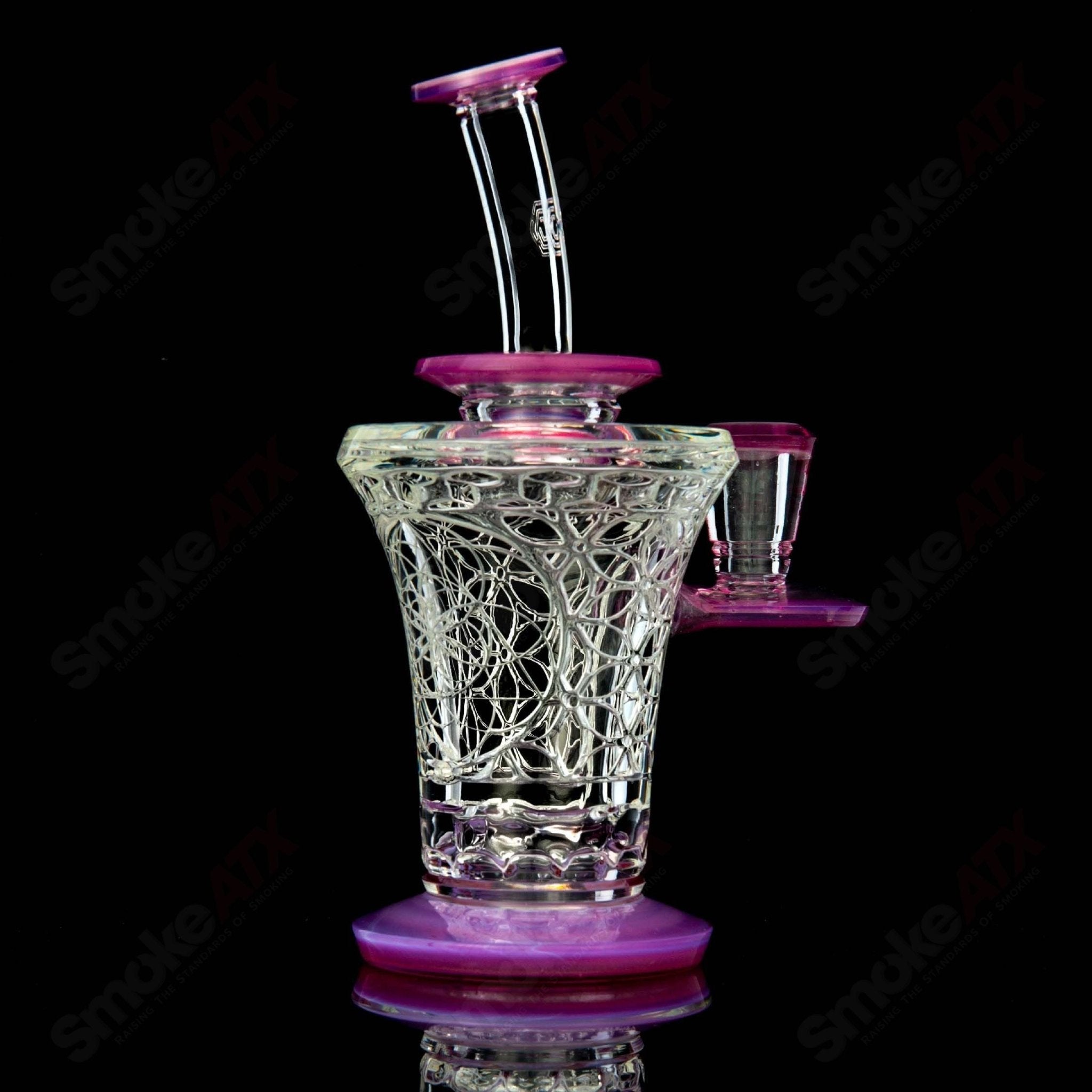 Reverse Beaker 2.0 (Greasy Glass) Rosaline over Icewater Avant - Garde Glass - Smoke ATX