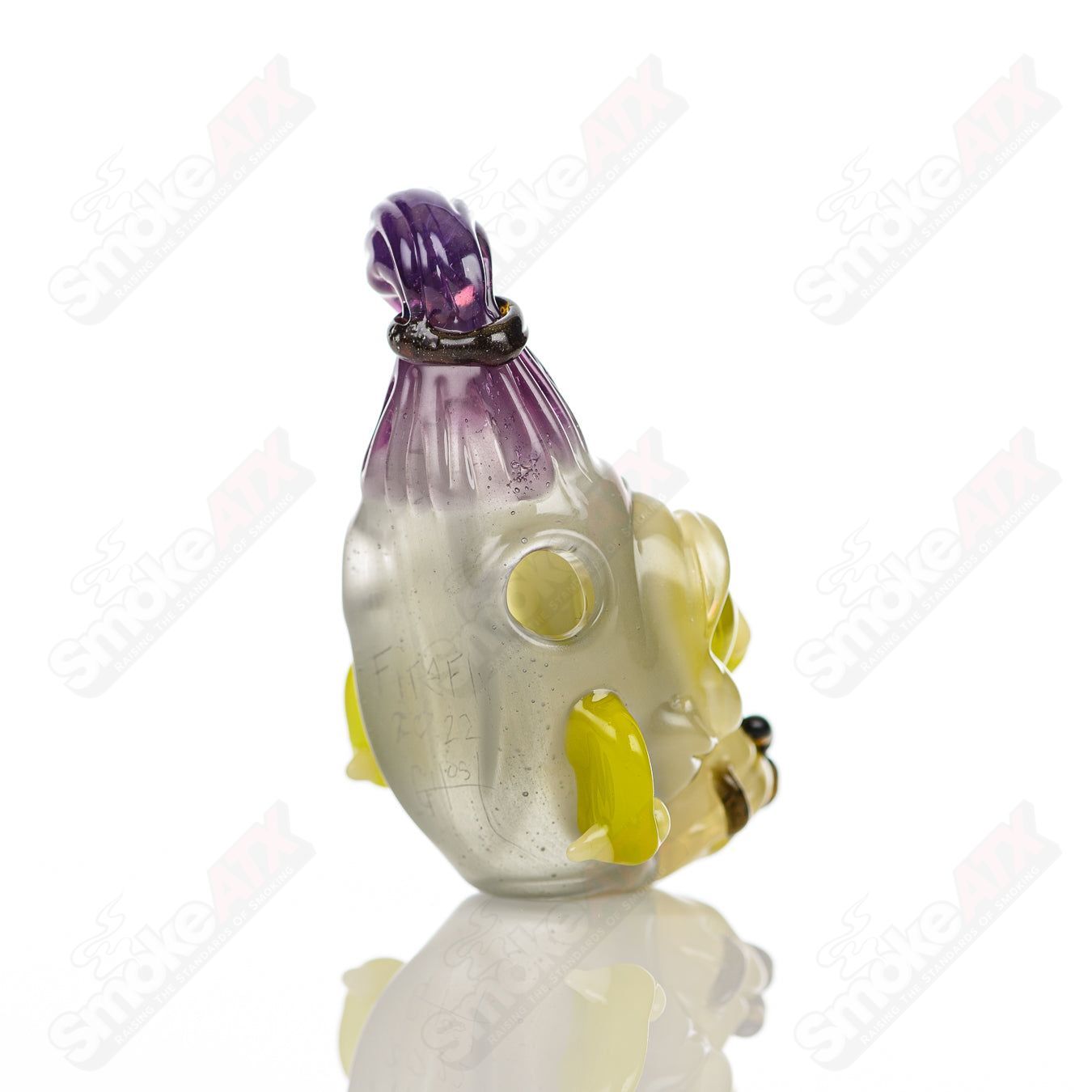 Stitched Gorilla Head Pendant Firefly x Ghost Glass - Smoke ATX