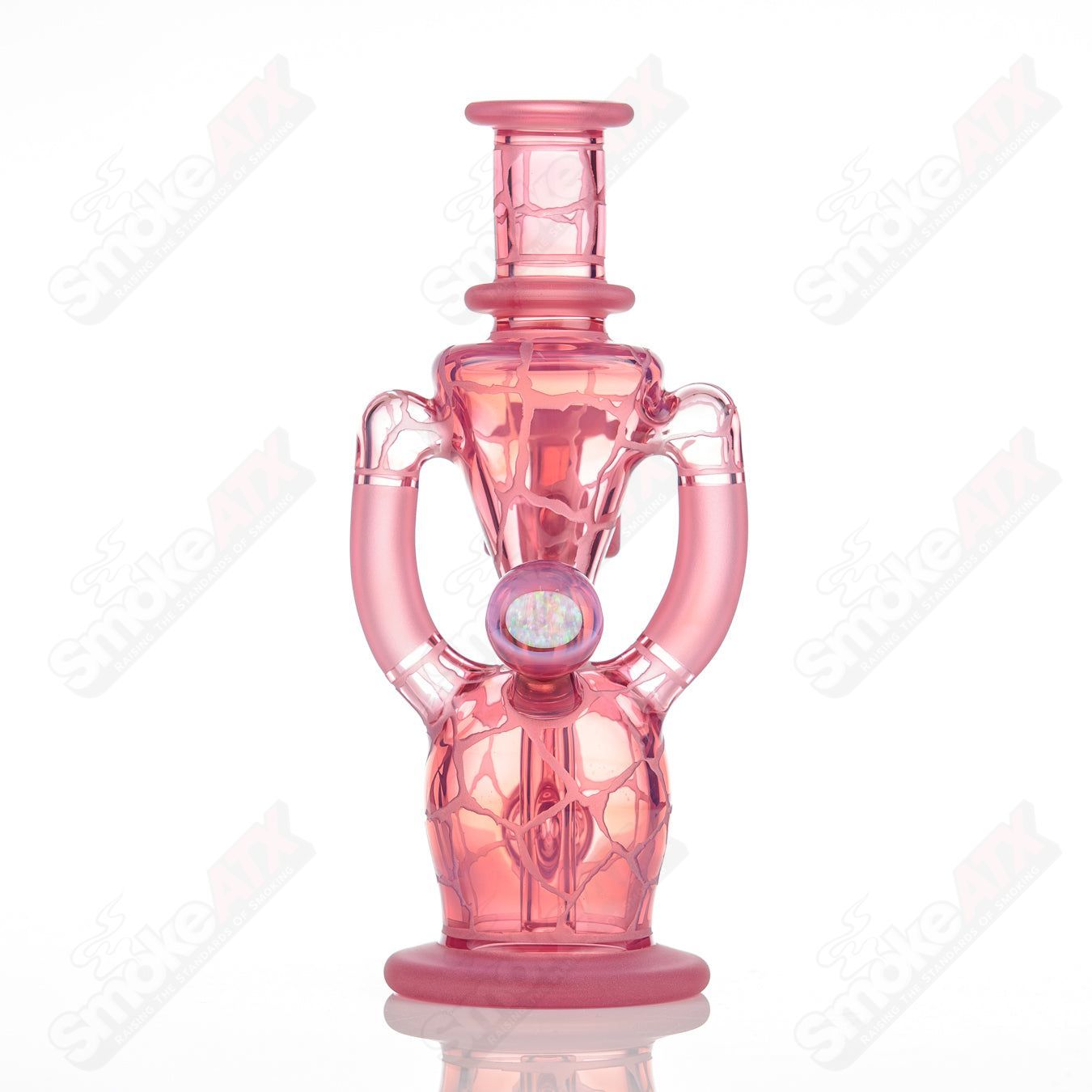 Telemagenta Single Color Double Up Rig Rooster Glass - Smoke ATX