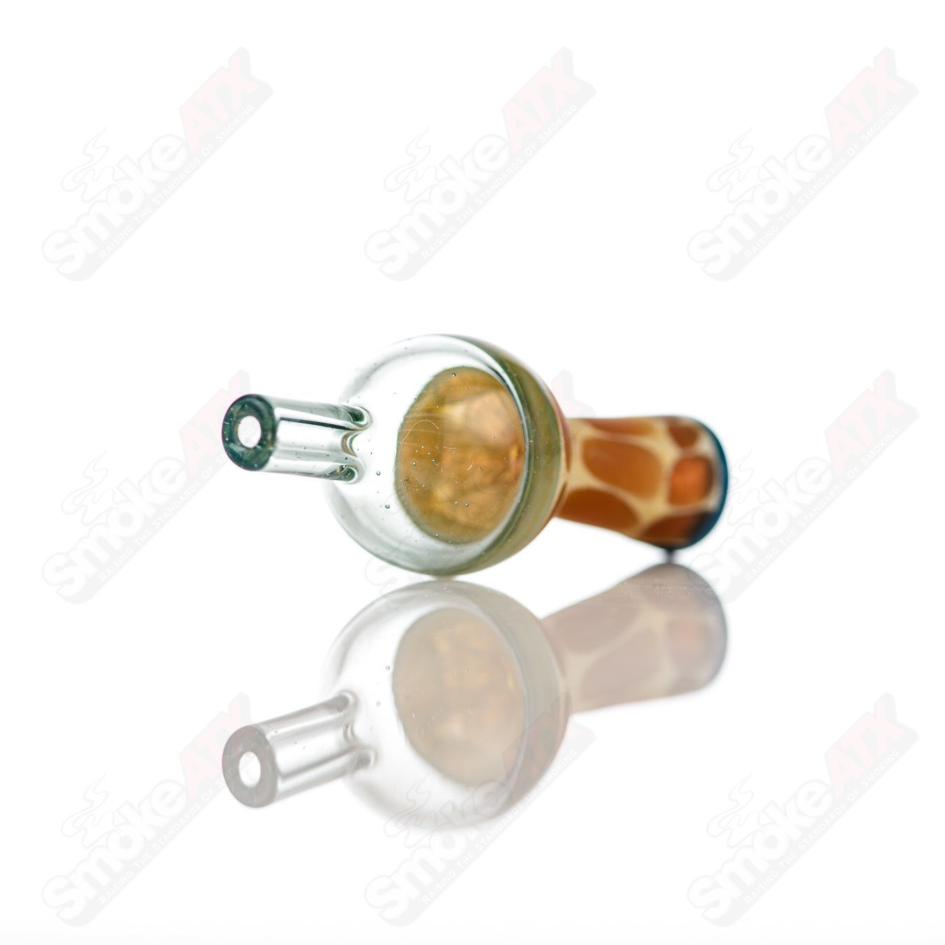 Transparent Blue w Blue Accent Giraffe Print Bubble Cap Robertson Glass - Smoke ATX