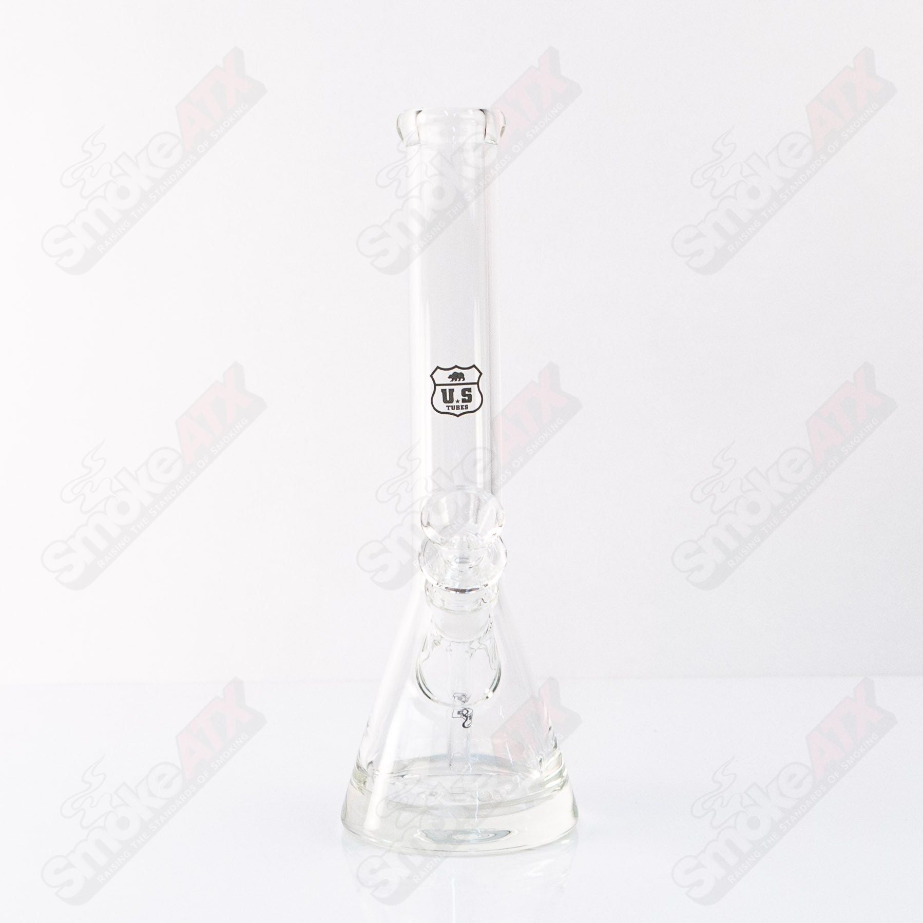 US Tubes 10" 32x5 Beaker Black Shield Decal - Smoke ATX