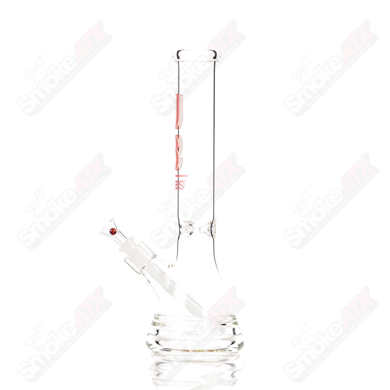 US Tubes Beaker 14" 50x5 - Constriction - Red Shadow Decal - Smoke ATX