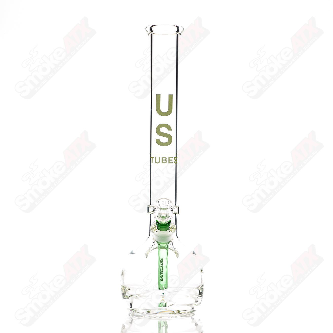 US Tubes Beaker 17" 50x7 - Constriction - Green Decal - Smoke ATX
