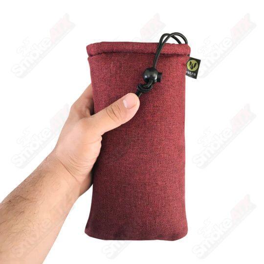 Vatra Bags Woven Burgundy V06 8” Drawstring - Smoke ATX
