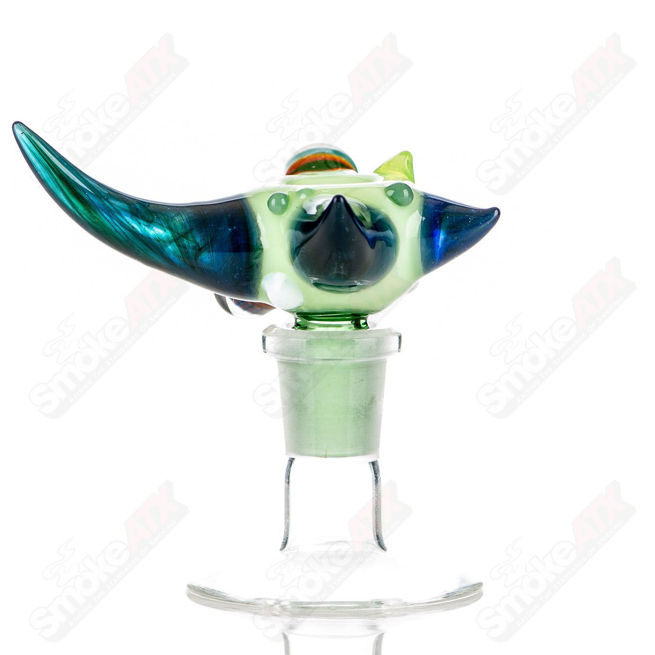 #8 14mm Full Color Worked Horn Milli Bowl JMass - Smoke ATX