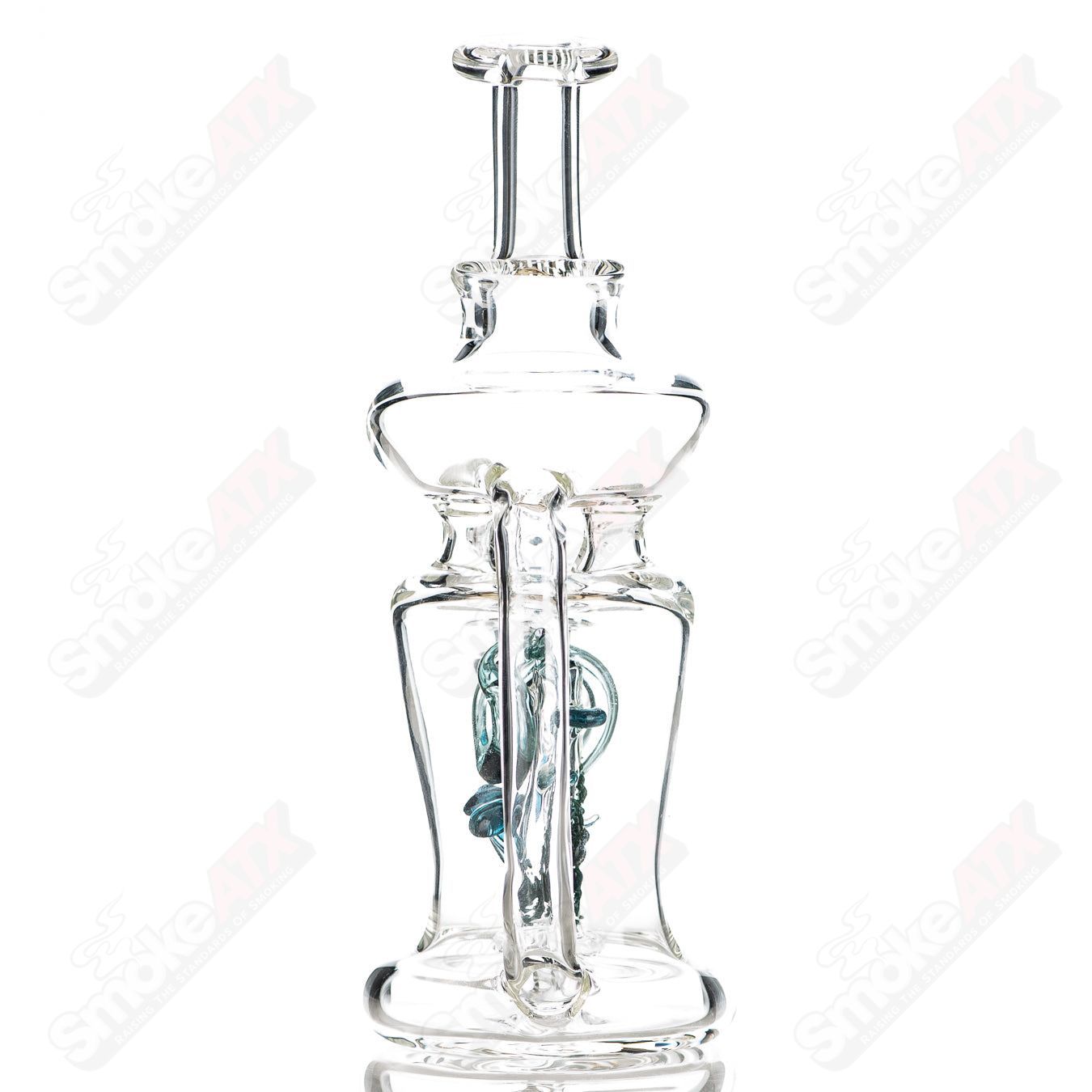 Blue Dumper Snake Sculpture rig  W/ Bowl by Gilyumglass - Smoke ATX