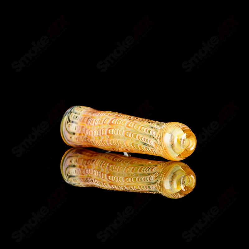#1 Transparent Worked Chillum w/ Clear Dot Signed - JMK Glass