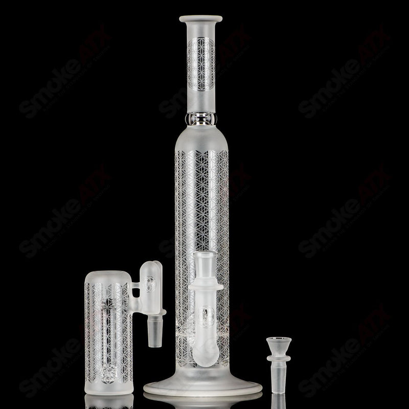 Sacred-G SoL50 Lace-Sphere SET (Matching Ash Catcher & Revelry Scout 17" Hard Case) SoL Glassworks - Smoke ATX