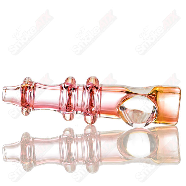 Gold Fumed Triple Maria Chillum w/ Clear Dot Signed - JMK Glass - Smoke ATX