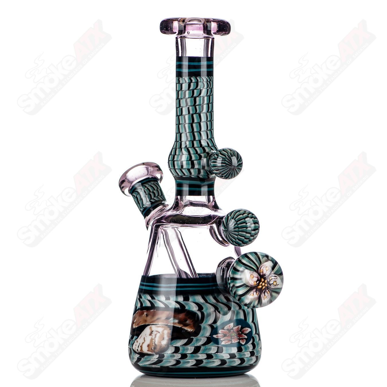 Coiled Latticello Milli Rig Conversion Glass x Boehme #3 - Smoke ATX