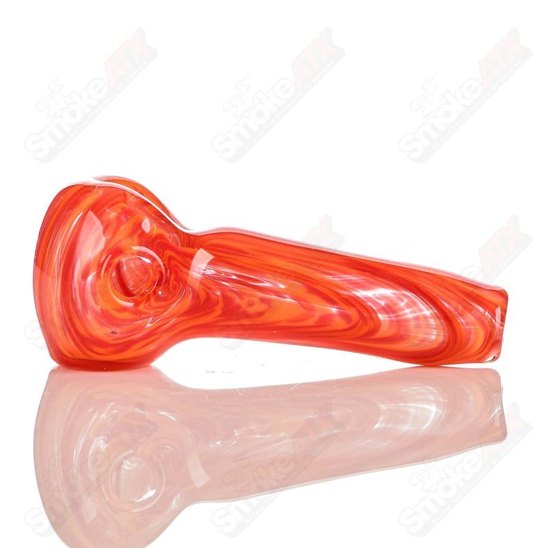 Color Worked Spoon (Red/Orange) Signed - JMK Glass - Smoke ATX