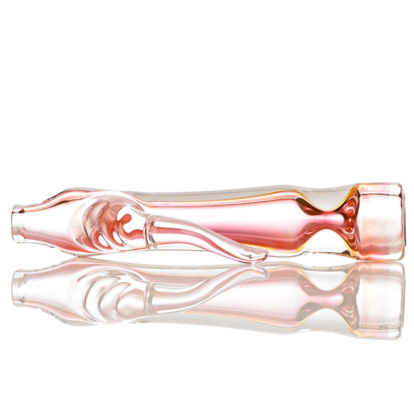 Gold Fumed Horn Chillum w/ Clear Horn Signed - JMK Glass - Smoke ATX