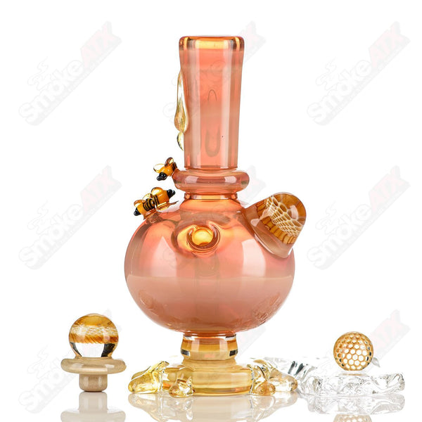 Cherry Blossom Pink Honeycomb Lamp Set Joe P Glass - Smoke ATX