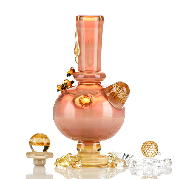 Cherry Blossom Pink Honeycomb Lamp Set Joe P Glass - Smoke ATX