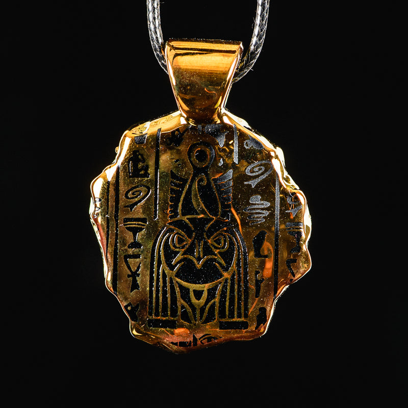 Golden Treasure Pendant (Horus) Green T Glass - Smoke ATX